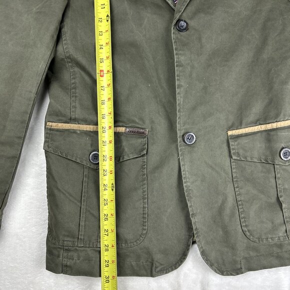 Vintage JeepRich Button Front Mens Olive Green Jacket Size XL Canvas Coat - Picture 3 of 10